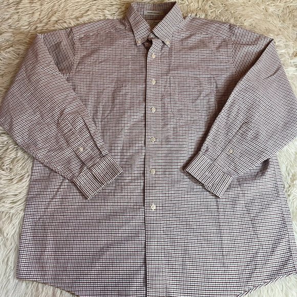 L.L Bean Men's Button Up Wrinkle Resistant Brown Patterned - 16-33 - Picture 1 of 4